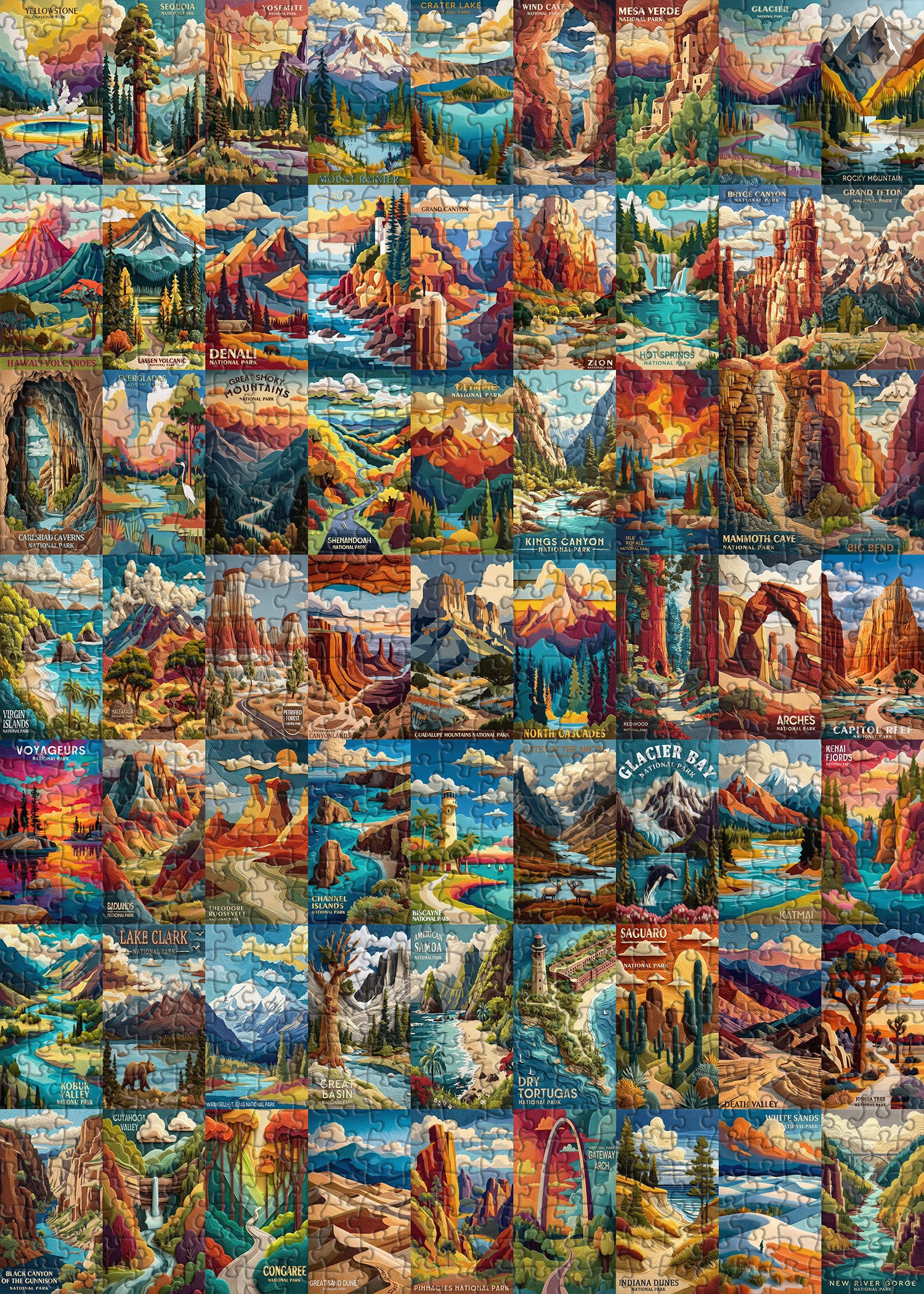 Woven National Parks Jigsaw Puzzle 1000 Pieces