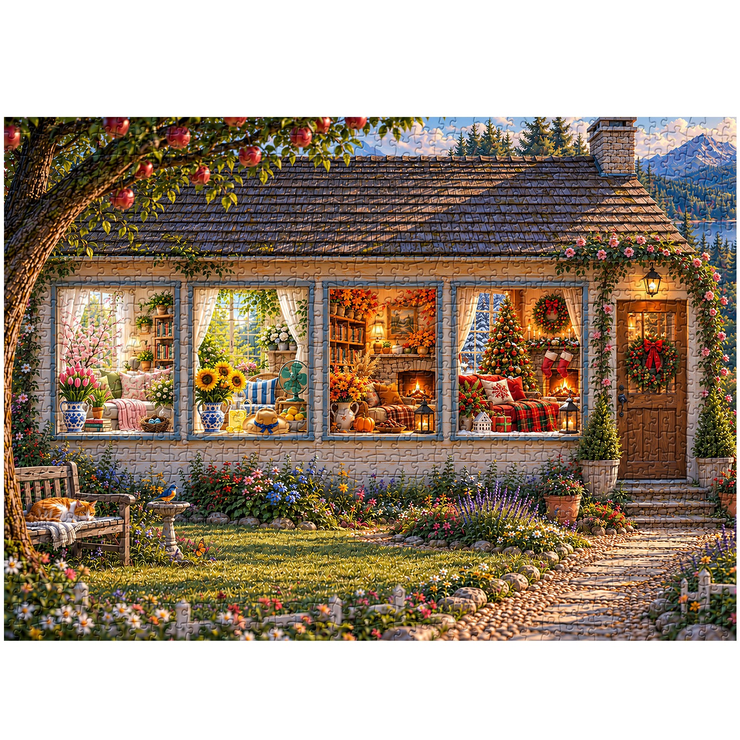 A Year of Cozy Moments Jigsaw Puzzle 1000 Piece