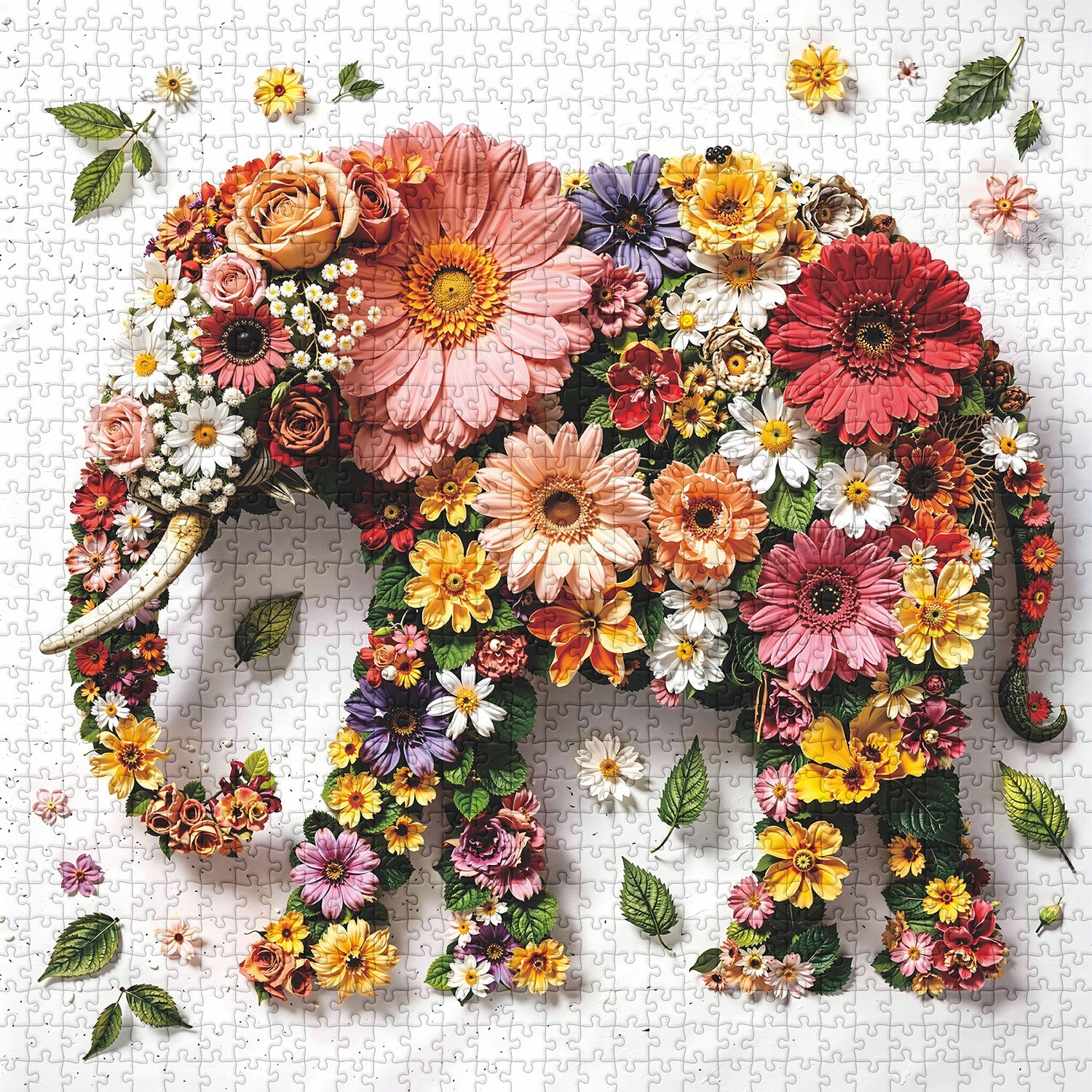 Wildflower Elephant Jigsaw Puzzle 1000 Pieces