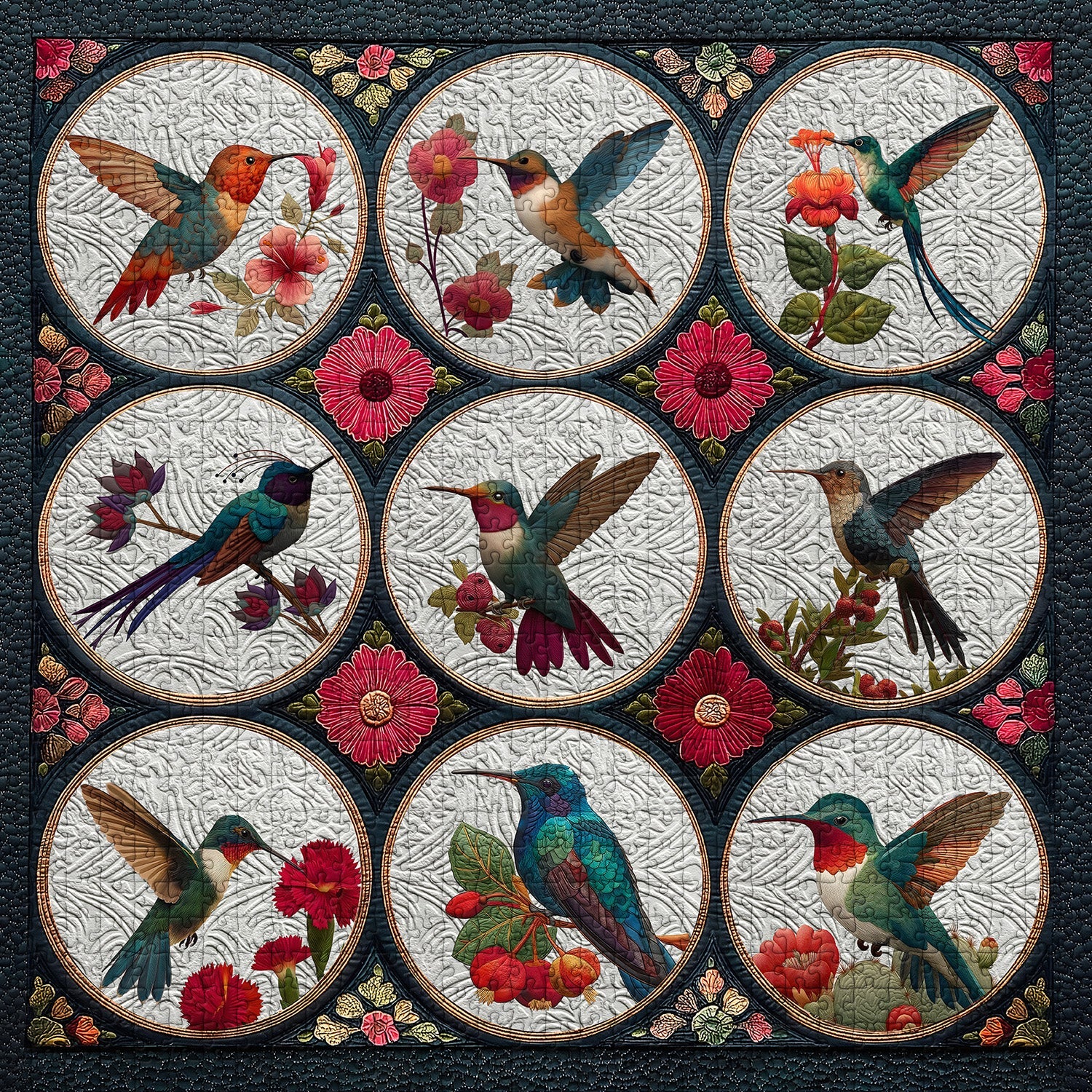 Hummingbirds Among Flowers Jigsaw Puzzle 1000 Pieces