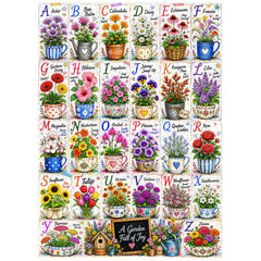 Flower Alphabet Jigsaw Puzzle 1000 Pieces