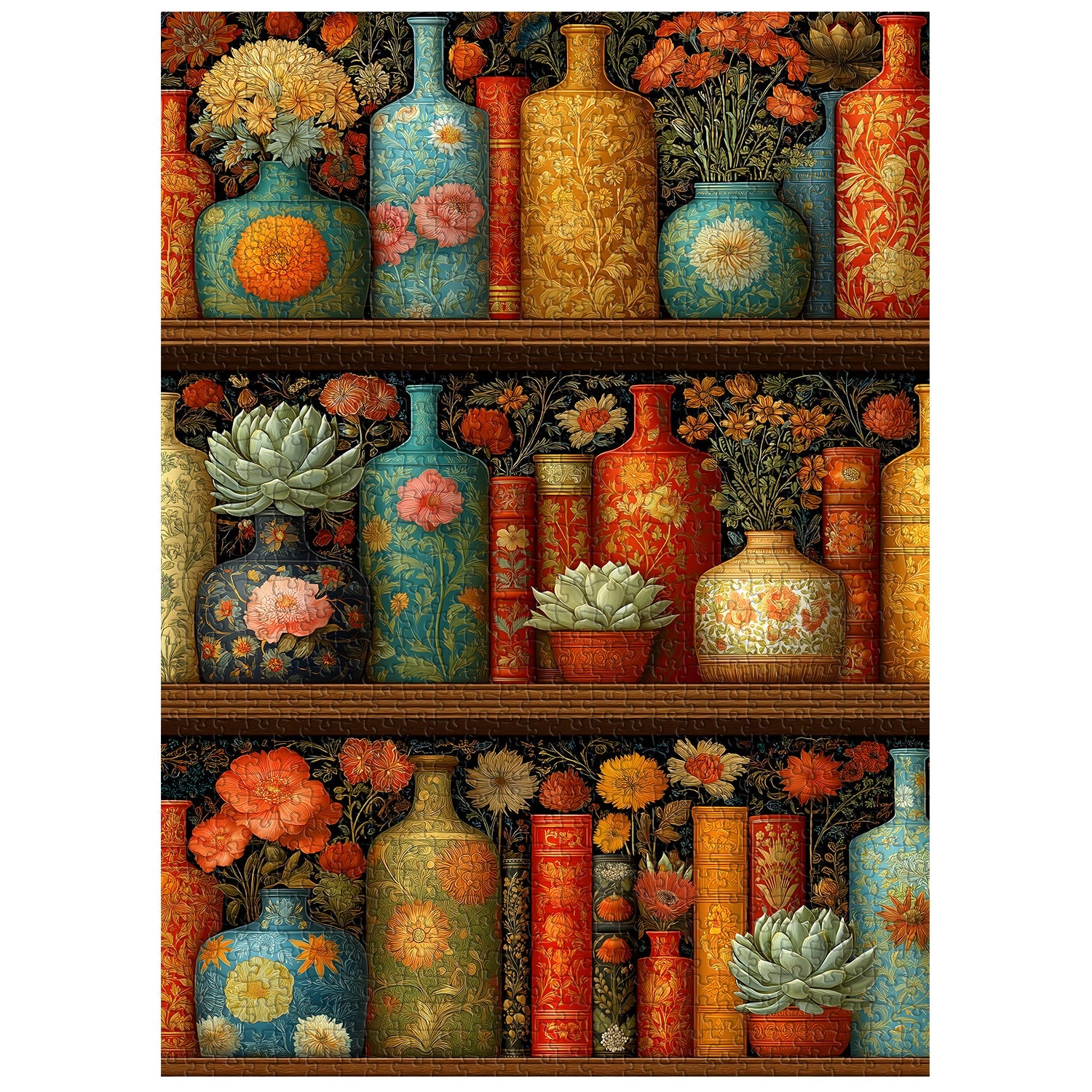 Blooming Bookshelf Jigsaw Puzzle 1000 Pieces