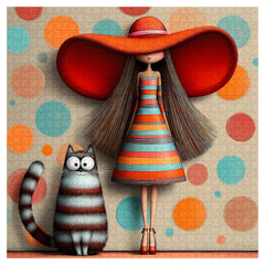 Puzzle 1000 pièces Fille au chapeau rouge
