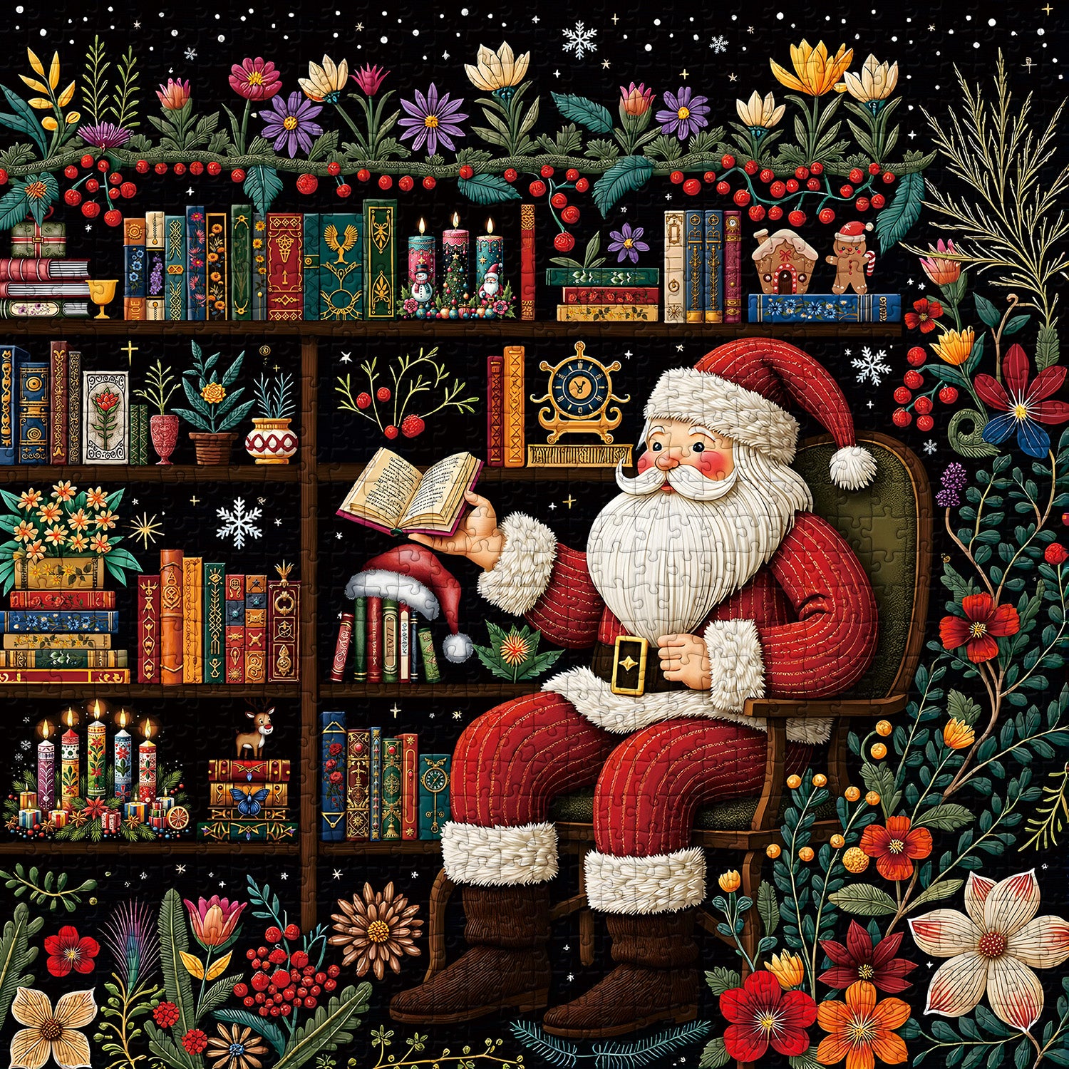Santa's Garden Reads Jigsaw Puzzles 1000 Pieces