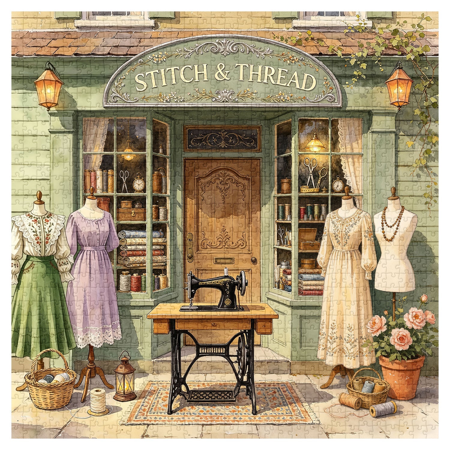 Vintage Stitch Shop Jigsaw Puzzle 1000 Piece