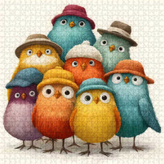 Funny Hat Birds Jigsaw Puzzle 1000 Pieces