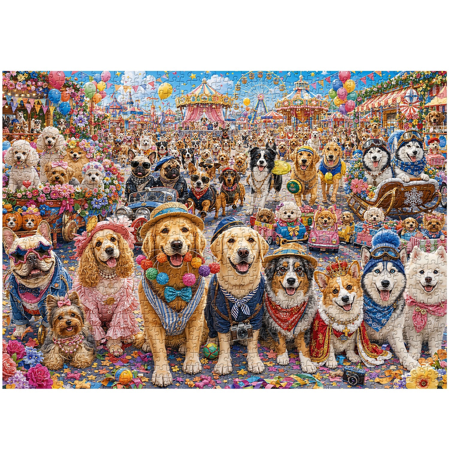 The Grand Doggy Carnival Parade Jigsaw Puzzle 1000 Piece