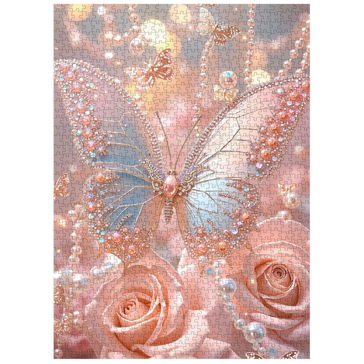 Peach Jewel Butterfly Jigsaw Puzzle 1000 Pieces