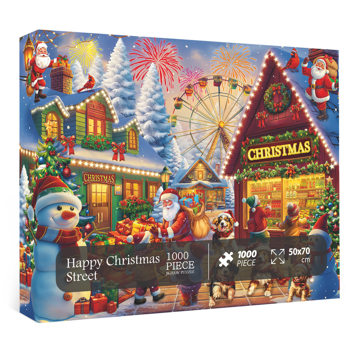 Frohe Weihnachten Straßenpuzzle 1000 Teile