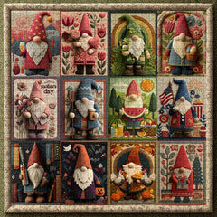 Gnome Holidays Quilt  Jigsaw Puzzles 1000 Pieces