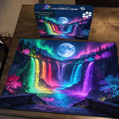 Moonlit Rainbow Falls Jigsaw Puzzle 1000 Pieces