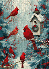 Cardinals in Winter Jigsaw Puzzle 1000 Piece