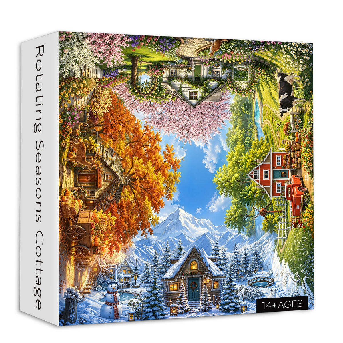 Rotating Seasons Cottage Jigsaw Puzzle 1000 Piece