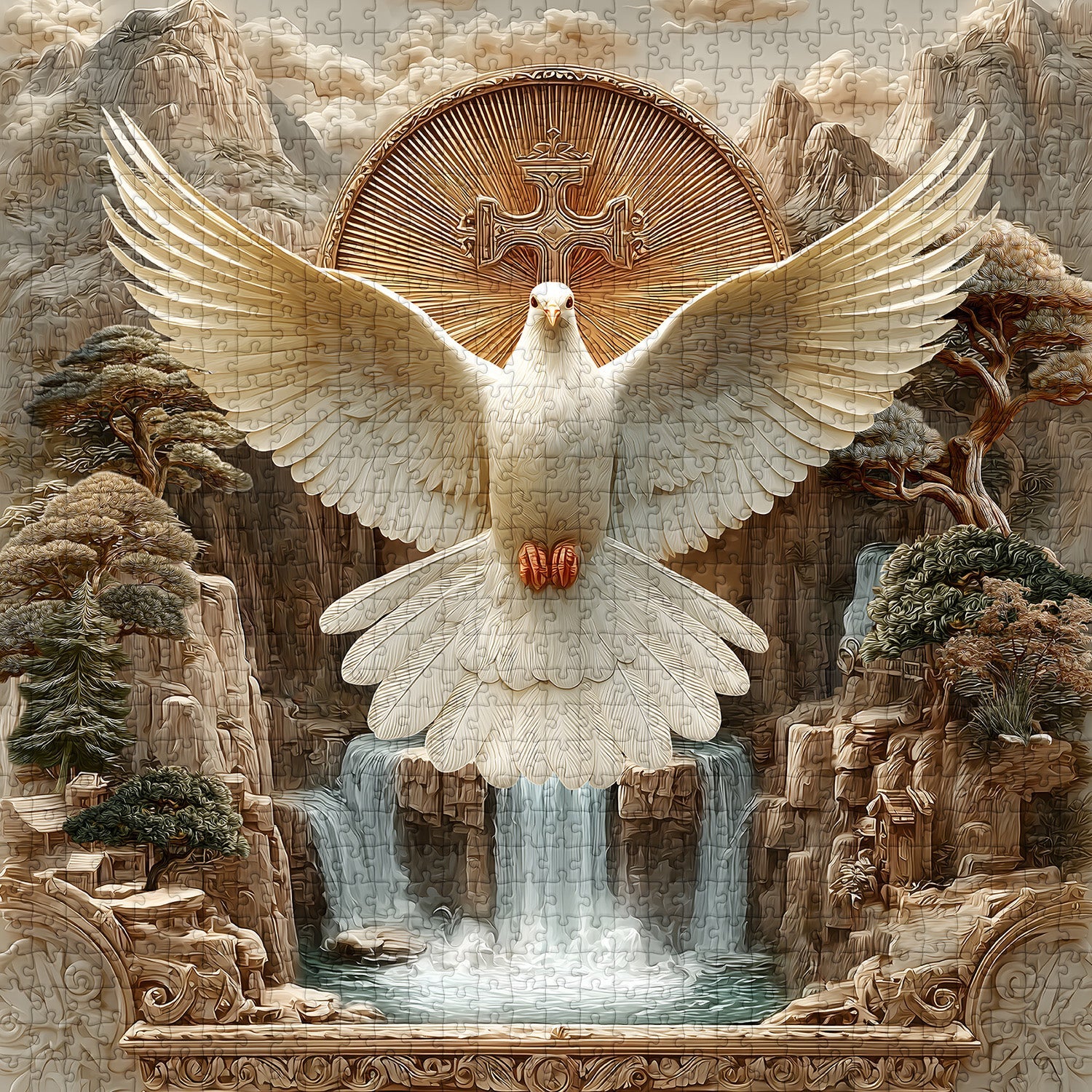 The Sacred Cascade Jigsaw Puzzle 1000 Pieces