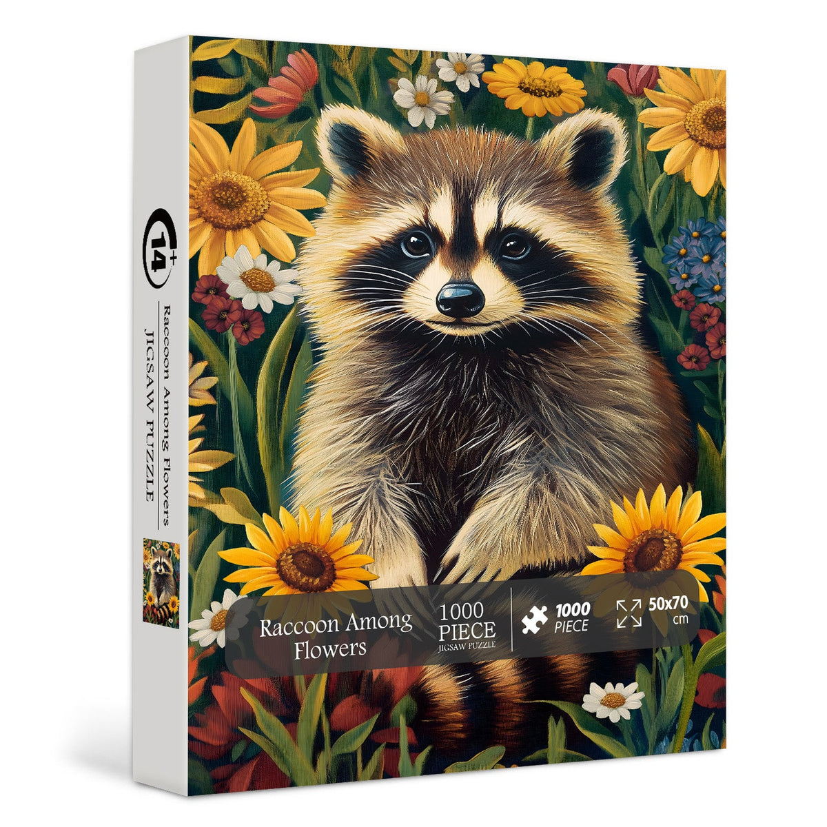 Raccoon Among Flowers Jigsaw Puzzles 1000 Pieces