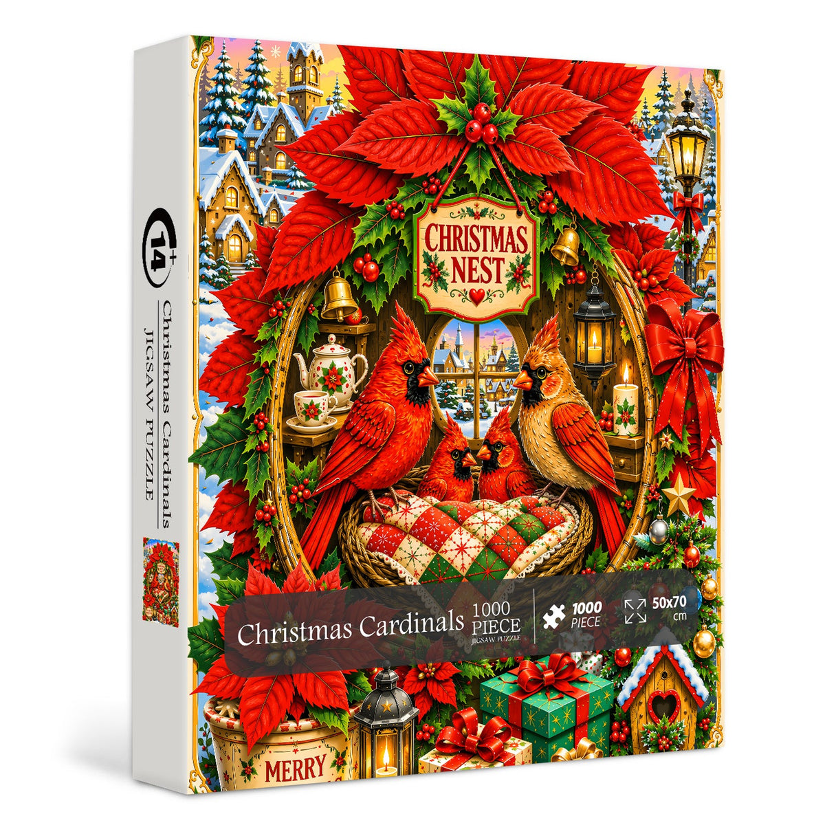 Christmas Cardinals Jigsaw Puzzle 1000 Pieces