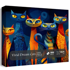Puzzle 1000 pièces « Chats de rêves vifs »