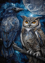 Moonlit Raven Owl Jigsaw Puzzle 1000 Pieces