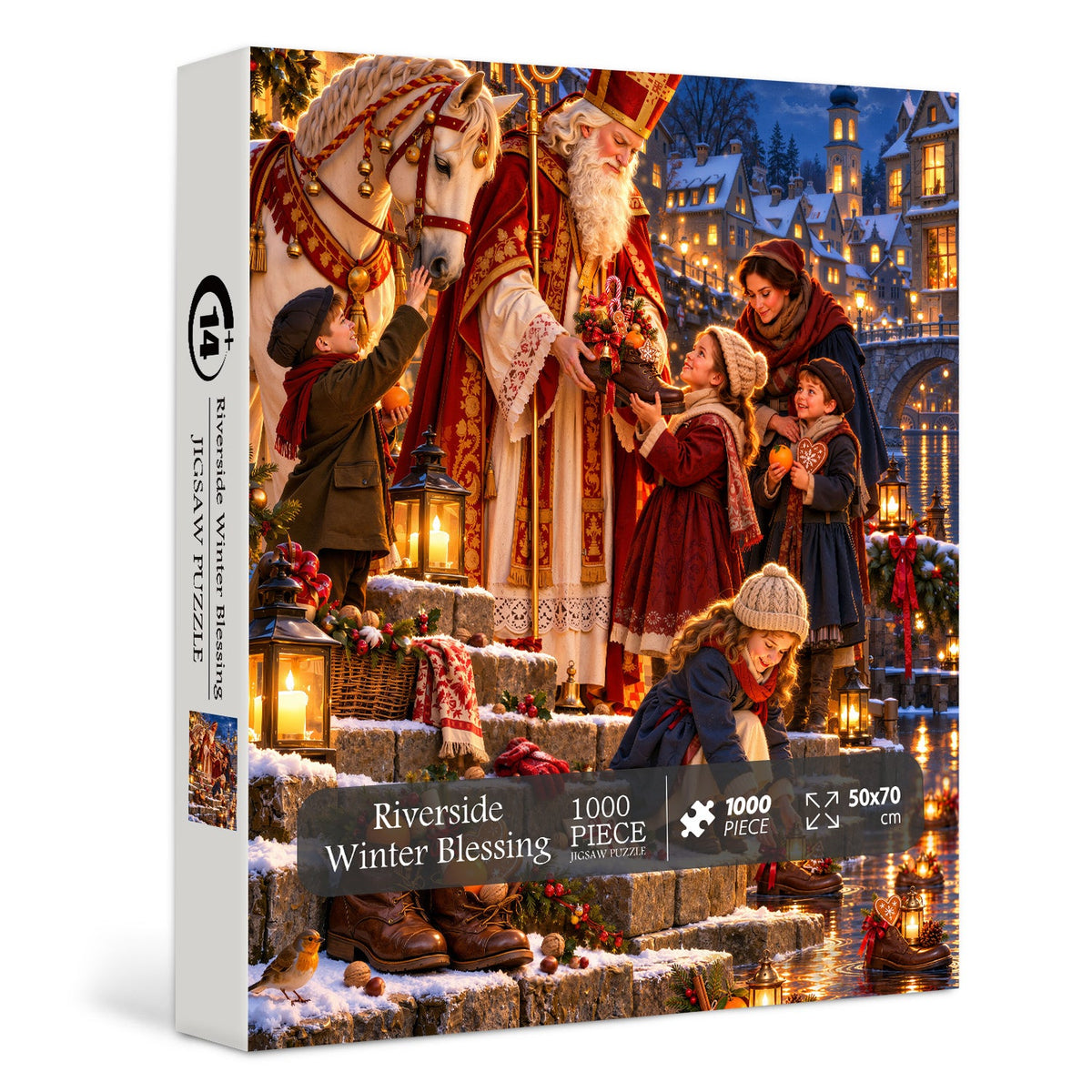 Riverside Winter Blessing Jigsaw Puzzle 1000 Pieces