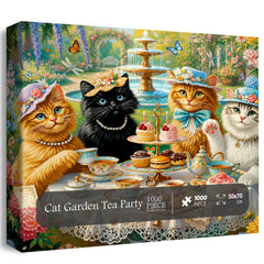 Cat Garden Tea Party Jigsaw Puzzle 1000 Pieces