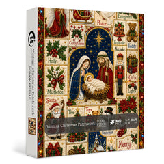 Vintage Christmas Patchwork Jigsaw Puzzle 1000 Pieces