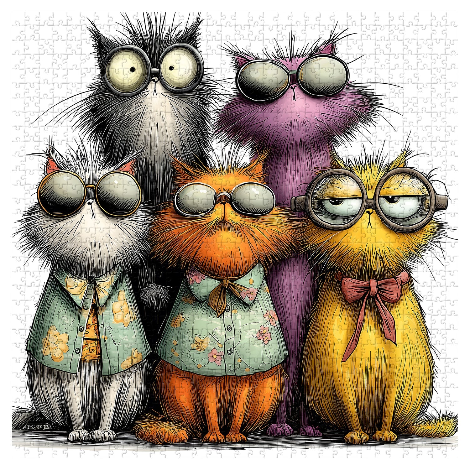 Cool Cat Squad Jigsaw Puzzle 1000 Pieces