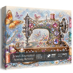 Jewel-Encrusted Sewing Reverie Jigsaw Puzzle 1000 Piece