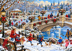 Vibrant Winter Lakeside Jigsaw Puzzle 1000 Pieces