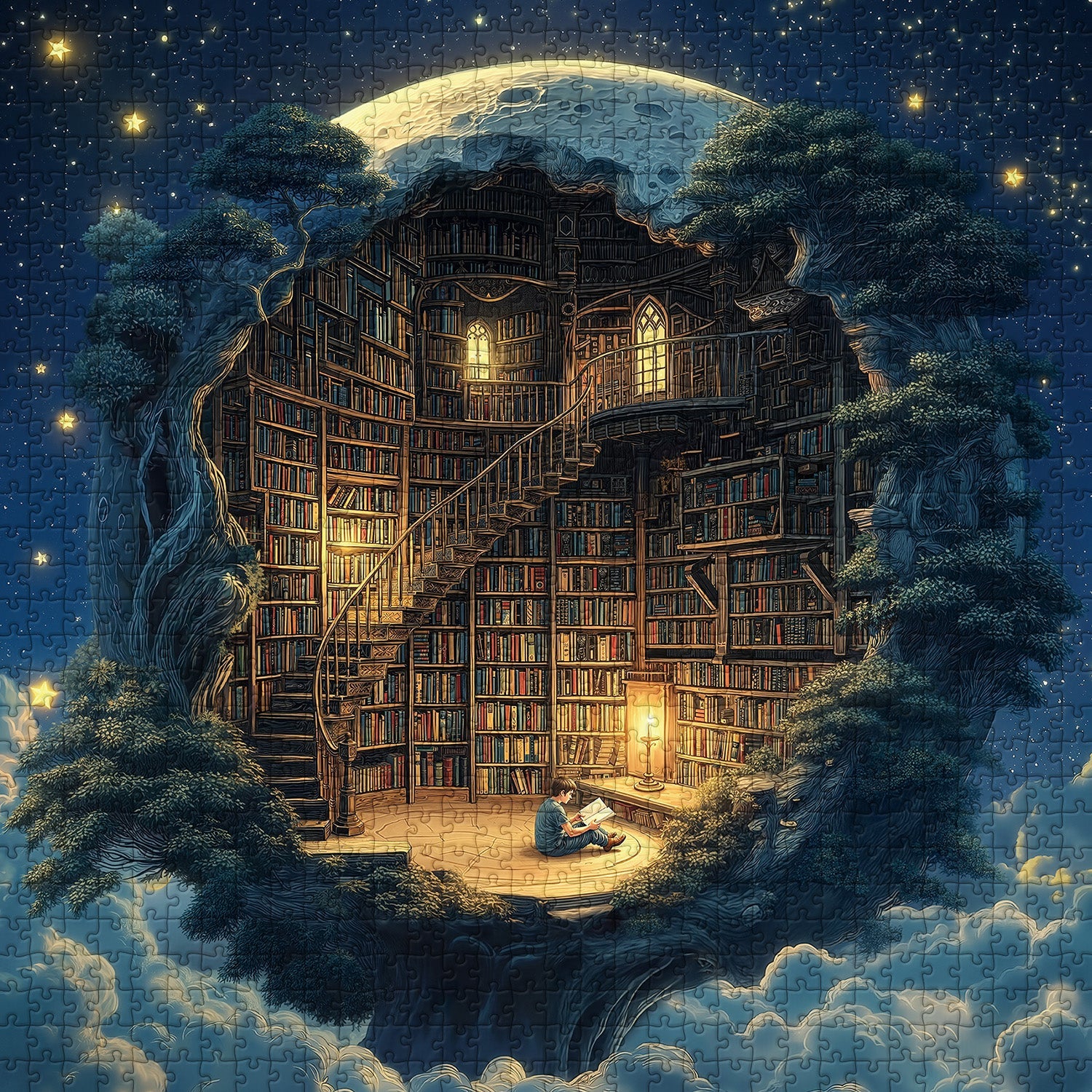 Starry Night Book Nest Jigsaw Puzzle 1000 Pieces