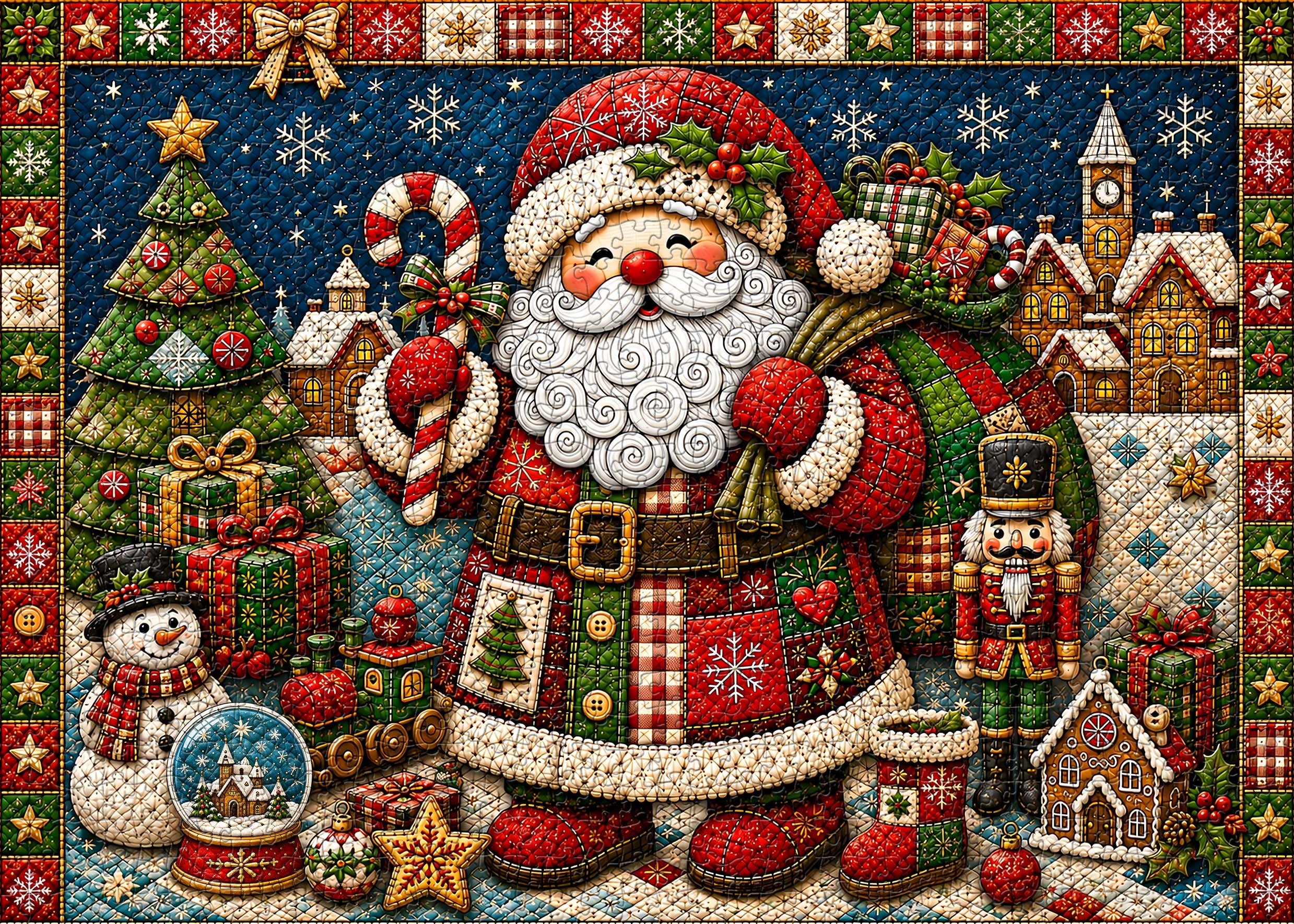 Quilted Christmas Joy Jigsaw Puzzle 1000 Pieces