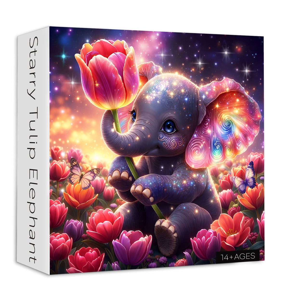 Puzzle Éléphant Tulipe Étoilée 1000 Pièces