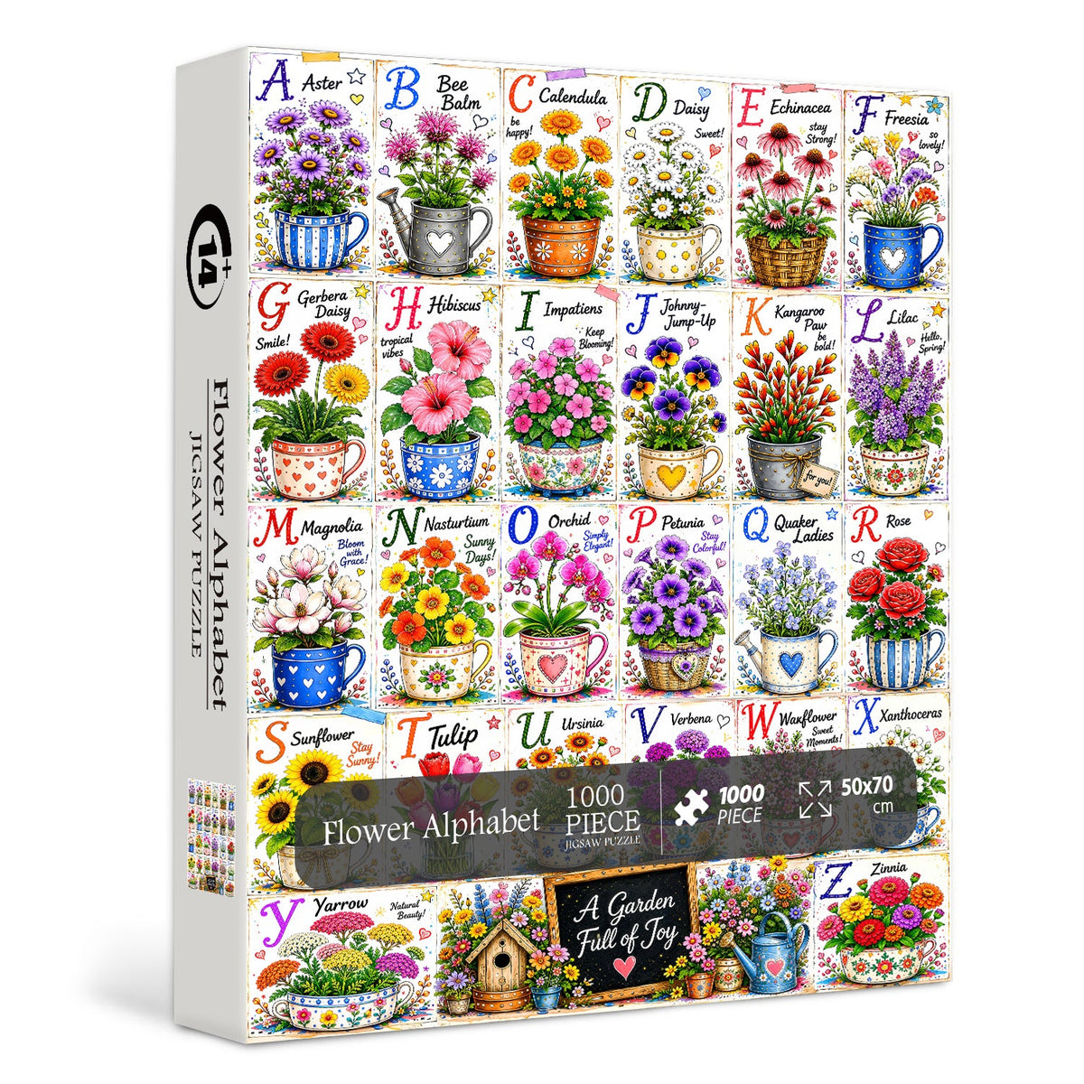 Flower Alphabet Jigsaw Puzzle 1000 Pieces