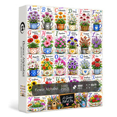 Flower Alphabet Jigsaw Puzzle 1000 Pieces