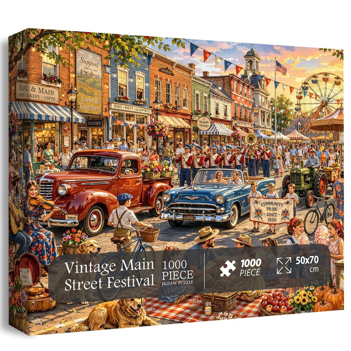 Vintage Main Street Festival Jigsaw Puzzle 1000 Piece