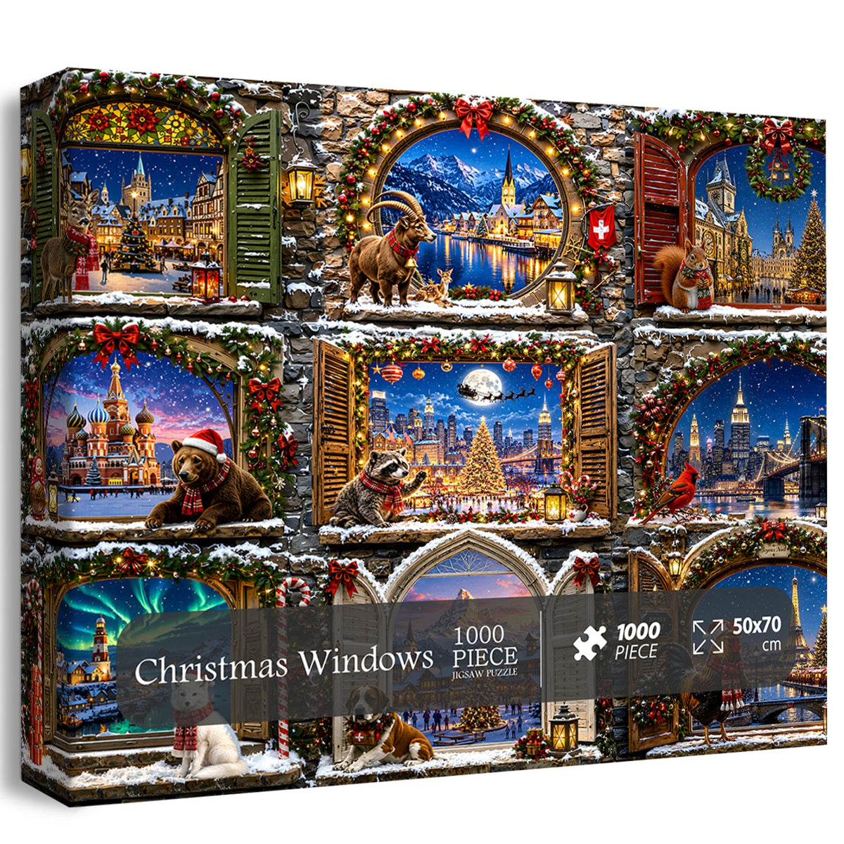 Christmas Windows Jigsaw Puzzle 1000 Piece