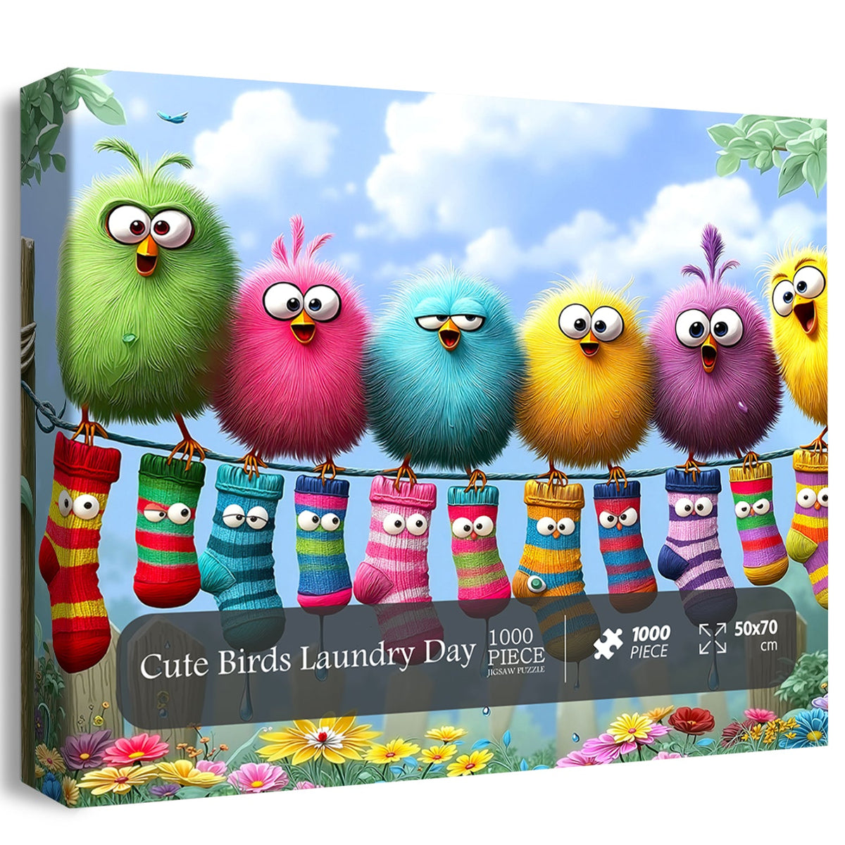 Cute Birds Laundry Day Jigsaw Puzzle 1000 Piece