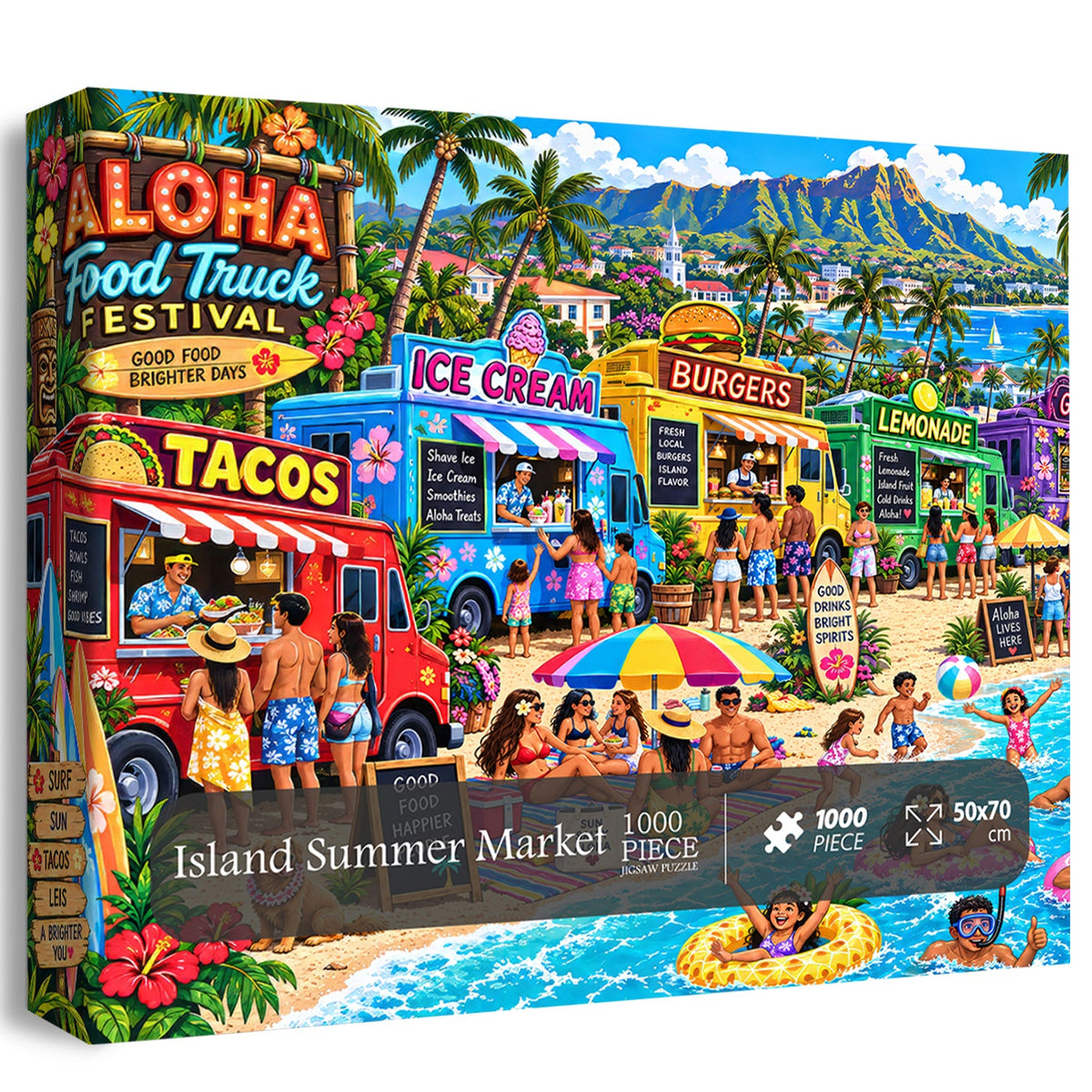 Island Summer Market Jigsaw Puzzle 1000 Piece