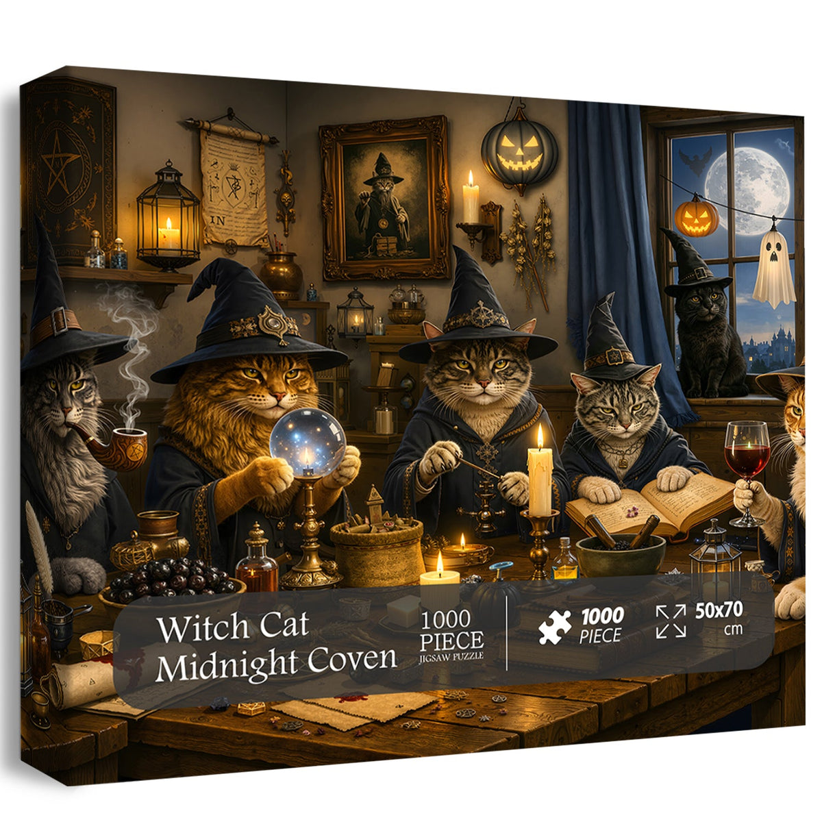 Witch Cat Midnight Coven Jigsaw Puzzle 1000 Piece