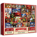 Christmas Illustration Advent Calendar Jigsaw Puzzle 1000 Pieces