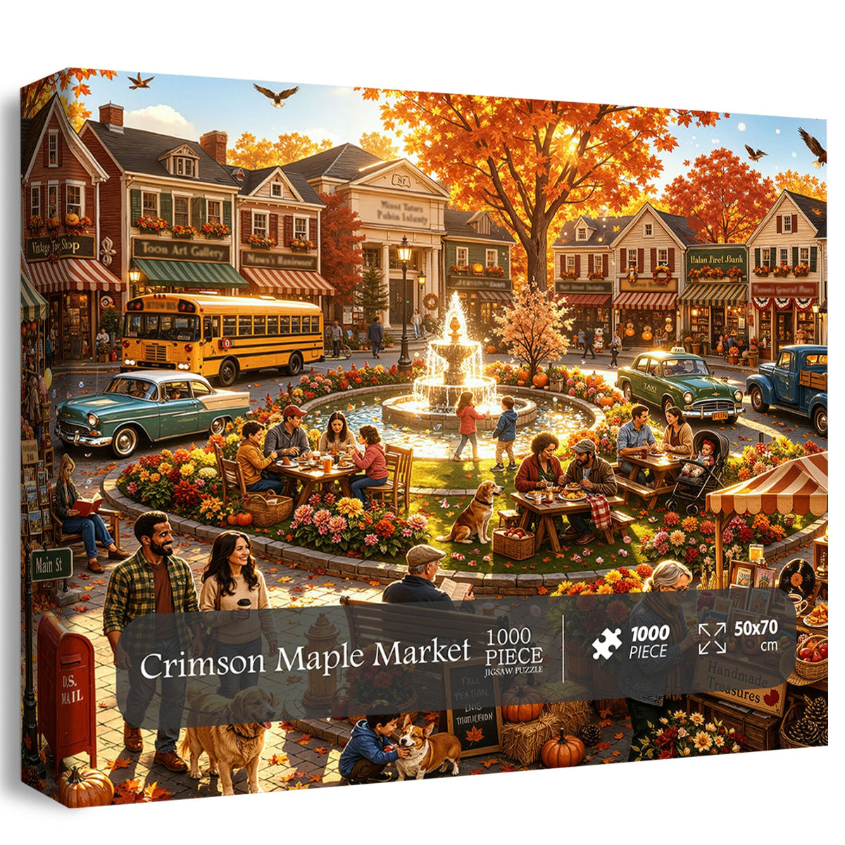 Crimson Maple Market Jigsaw Puzzle 1000 Piece
