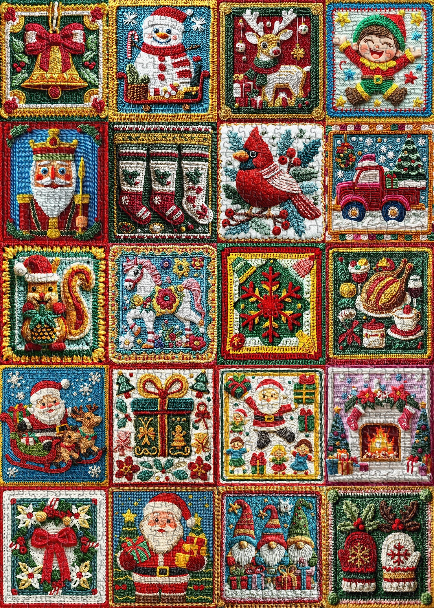 Christmas Fabric Collection Jigsaw Puzzle 1000 Piece