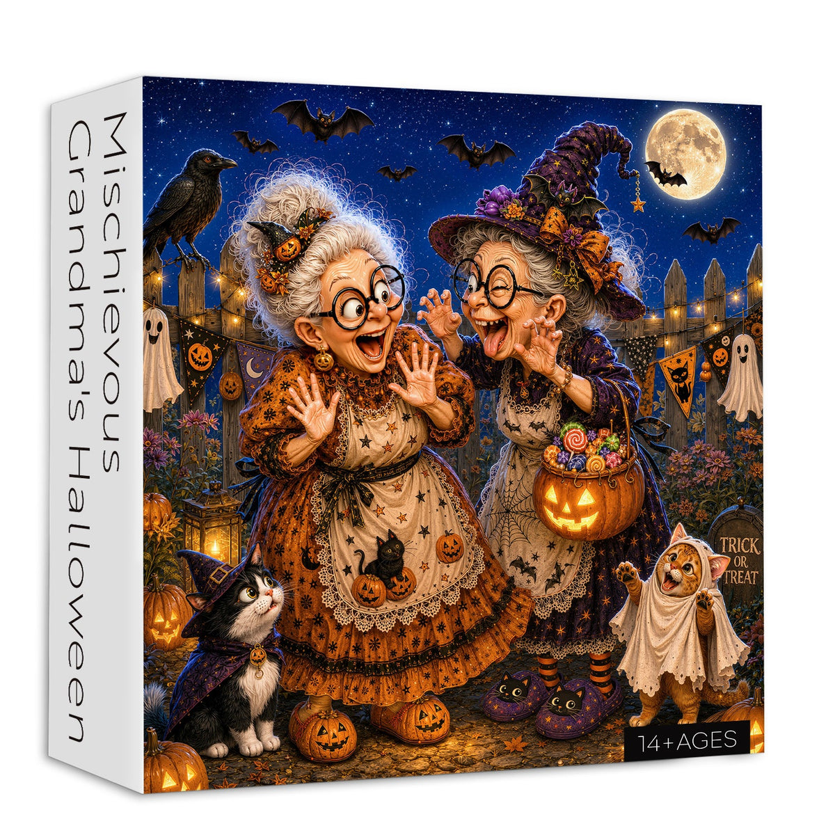 Mischievous Grandma's Halloween Jigsaw Puzzle 1000 Pieces