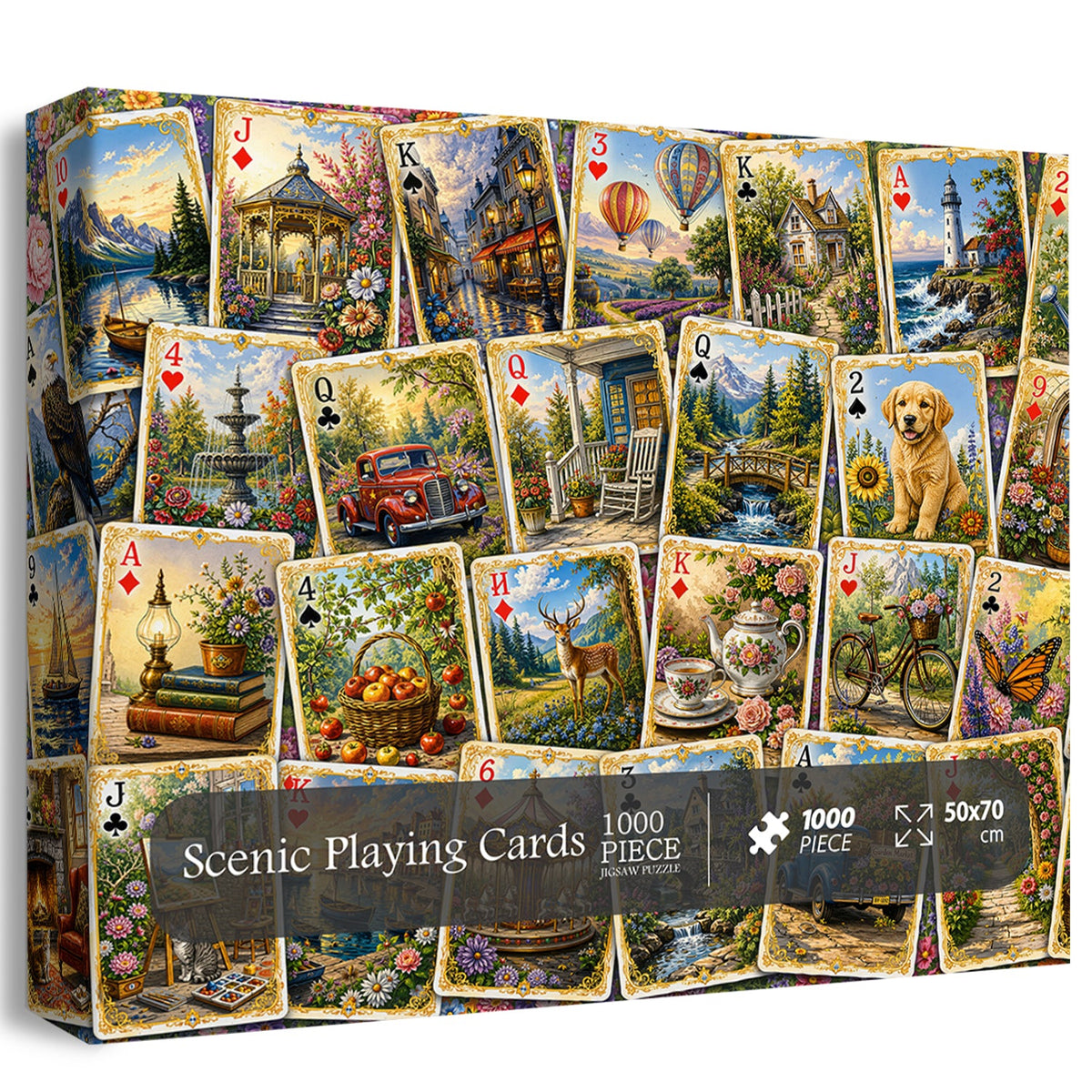 Scenic Playing Cards Jigsaw Puzzle 1000 Piece