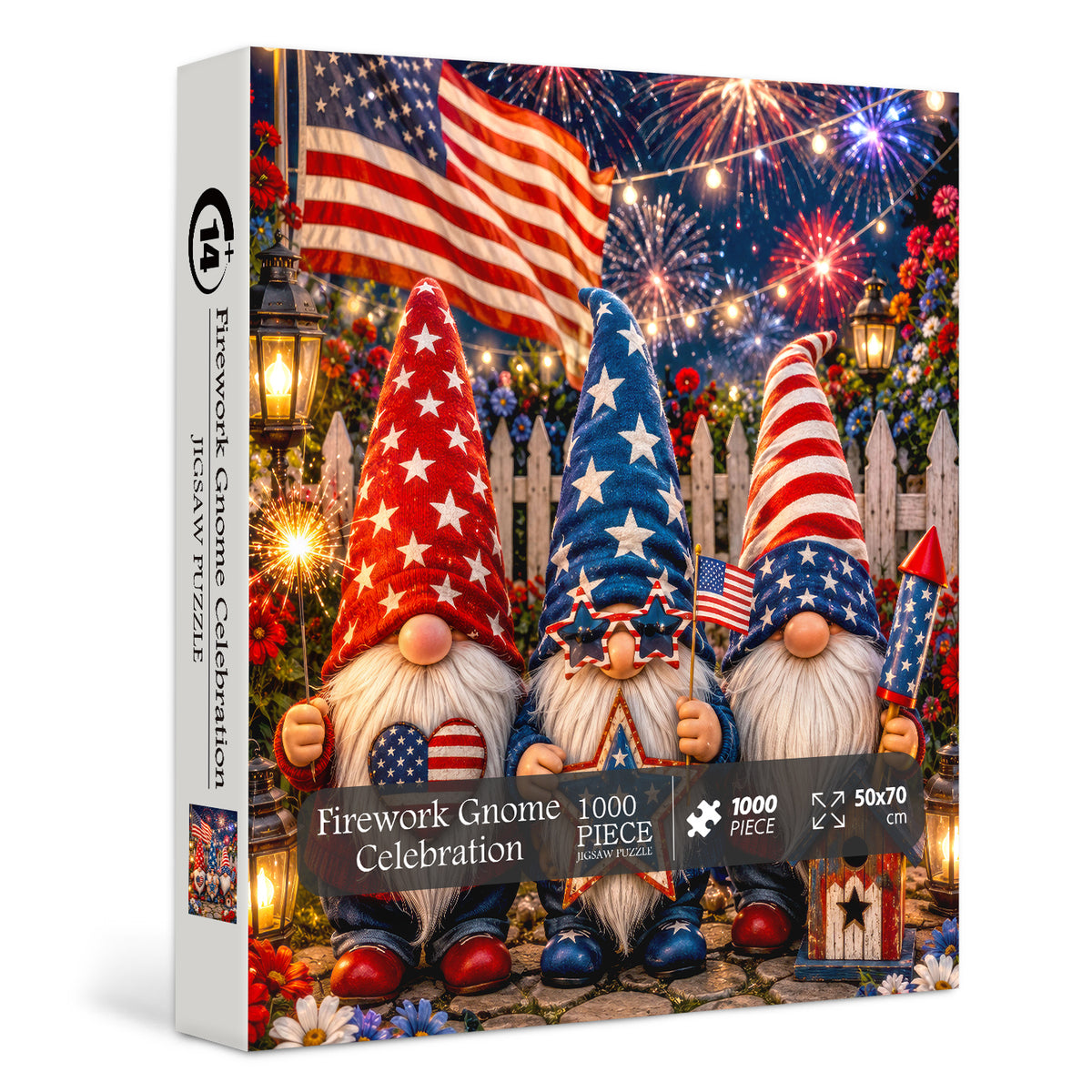 Firework Gnome Celebration Jigsaw Puzzle 1000 Piece