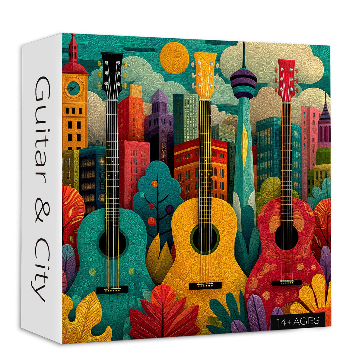Guitar & City Jigsaw Puzzle 1000 Pieces