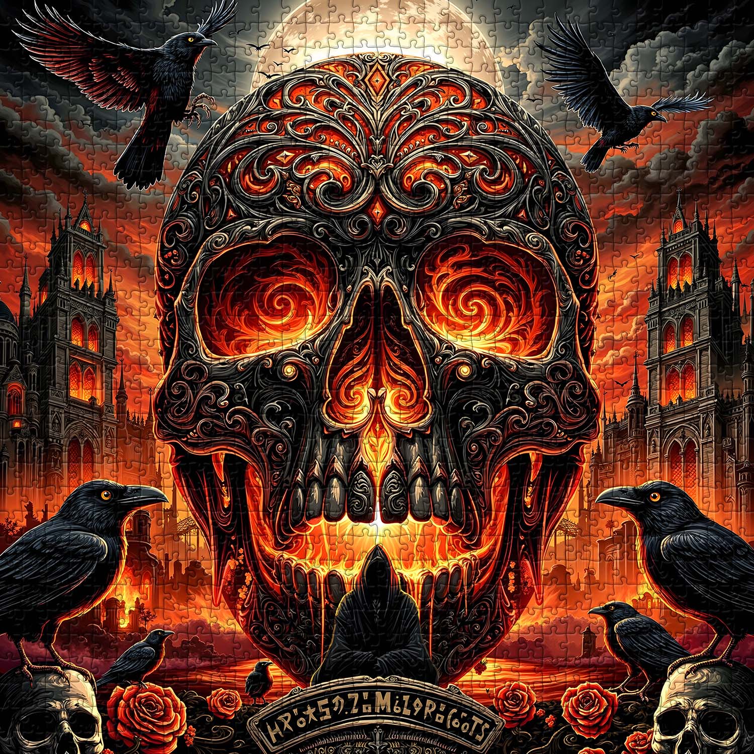 Ember Skull Festival Jigsaw Puzzle 1000 Pieces