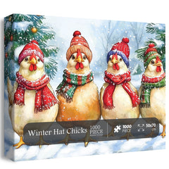 Winter Hat Chicks Jigsaw Puzzles 1000 Pieces