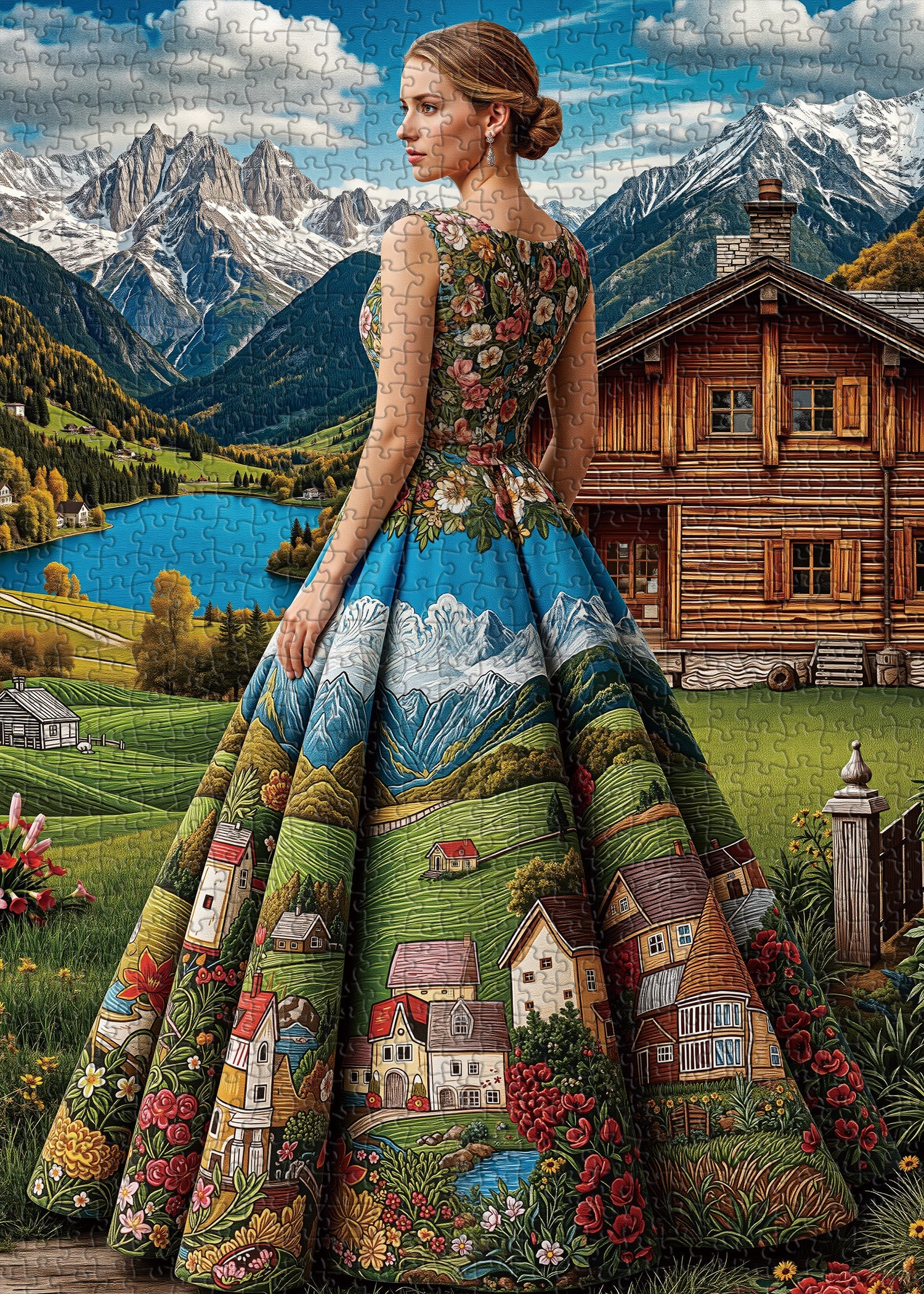 Scenic Lady Jigsaw Puzzle 1000 Pieces
