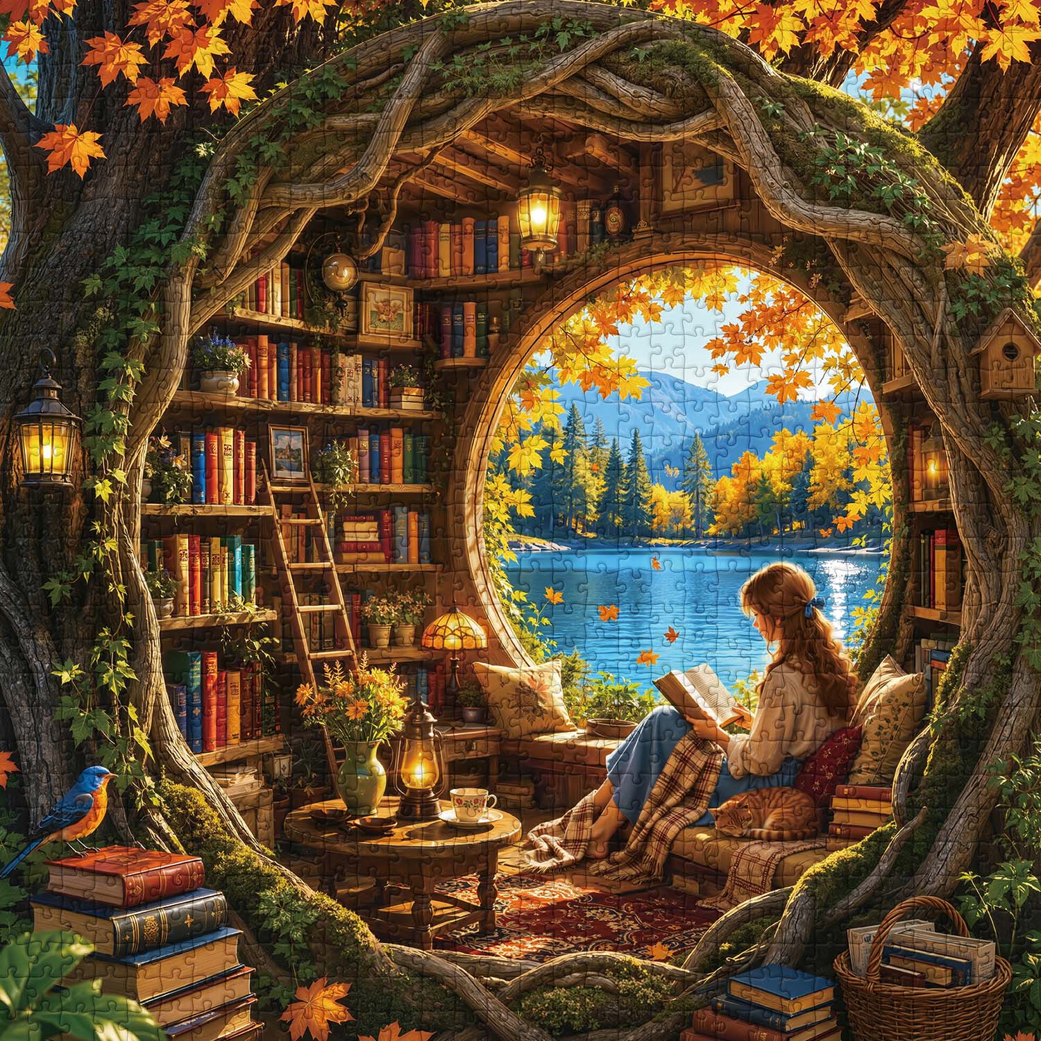 Autumn Book House Jigsaw Puzzle 1000 Piece