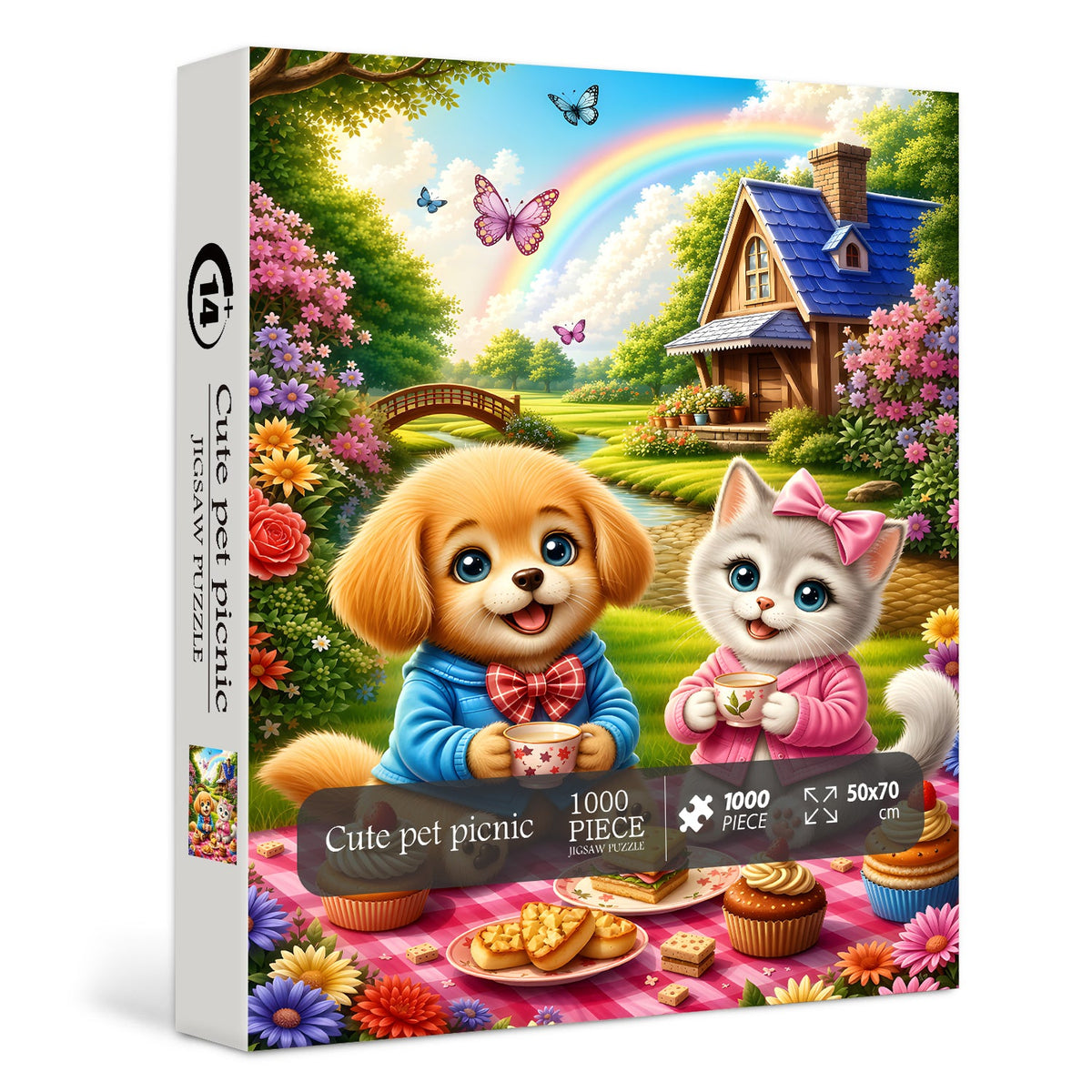 Cute pet picnic Jigsaw Puzzle 1000 Piece